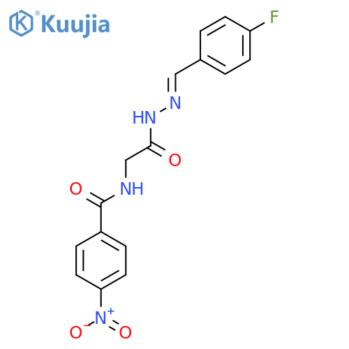 N-({N'-(1E)-(4-fluorophenyl)methylidenehydrazinecarbonyl}methyl)-4-nitrobenzamide structure