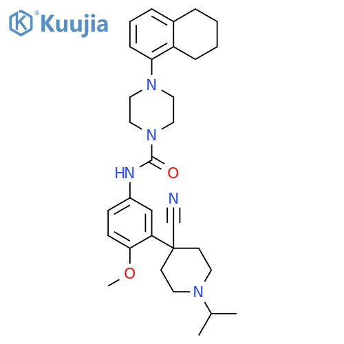 1-Piperazinecarboxamide,N-[3-[4-cyano-1-(1-methylethyl)-4-piperidinyl]-4-methoxyphenyl]-4-(5,6,7,8-tetrahydro-1-naphthalenyl)- structure