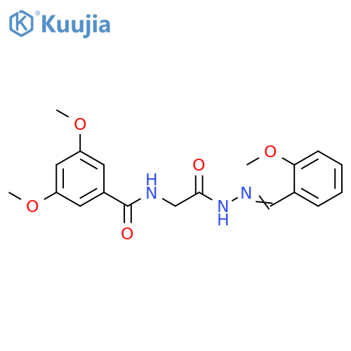 3,5-dimethoxy-N-({N'-(1E)-(2-methoxyphenyl)methylidenehydrazinecarbonyl}methyl)benzamide structure