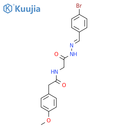 N-({N'-(1E)-(4-bromophenyl)methylidenehydrazinecarbonyl}methyl)-2-(4-methoxyphenyl)acetamide structure