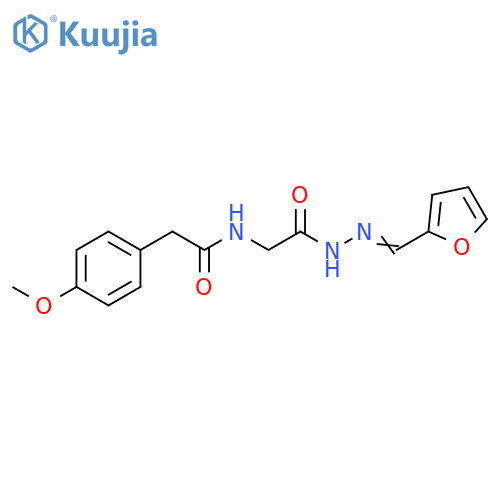 N-({N'-(1E)-(furan-2-yl)methylidenehydrazinecarbonyl}methyl)-2-(4-methoxyphenyl)acetamide structure