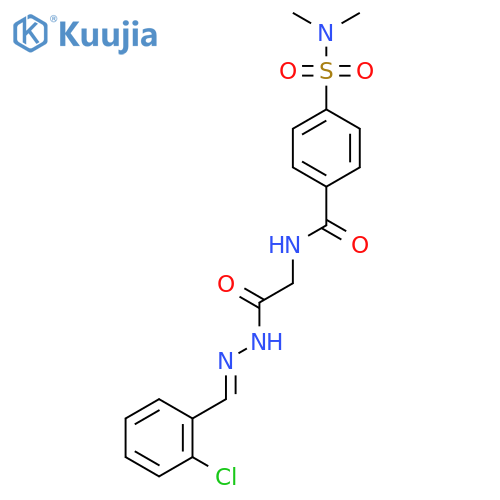 N-({N'-(1E)-(2-chlorophenyl)methylidenehydrazinecarbonyl}methyl)-4-(dimethylsulfamoyl)benzamide structure