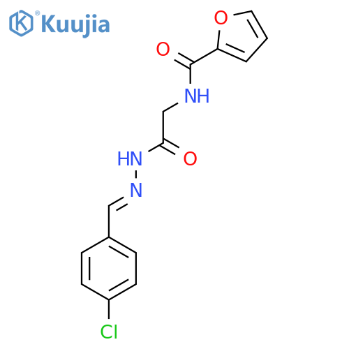 N-({N'-(1E)-(4-chlorophenyl)methylidenehydrazinecarbonyl}methyl)furan-2-carboxamide structure