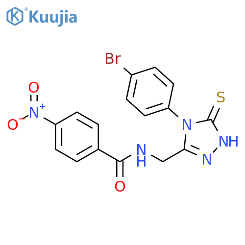 N-{4-(4-bromophenyl)-5-sulfanylidene-4,5-dihydro-1H-1,2,4-triazol-3-ylmethyl}-4-nitrobenzamide structure