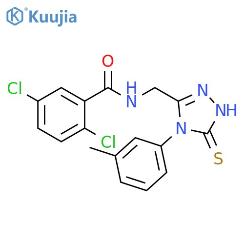 2,5-dichloro-N-{4-(3-methylphenyl)-5-sulfanylidene-4,5-dihydro-1H-1,2,4-triazol-3-ylmethyl}benzamide structure