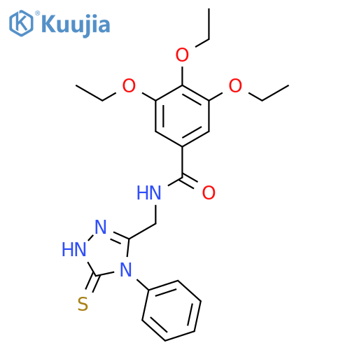 3,4,5-triethoxy-N-[(4-phenyl-5-sulfanylidene-1H-1,2,4-triazol-3-yl)methyl]benzamide structure