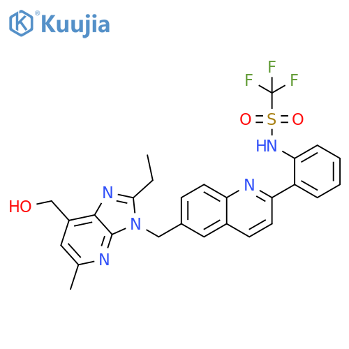 Methanesulfonamide,N-[2-[6-[[2-ethyl-7-(hydroxymethyl)-5-methyl-3H-imidazo[4,5-b]pyridin-3-yl]methyl]-2-quinolinyl]phenyl]-1,1,1-trifluoro- structure