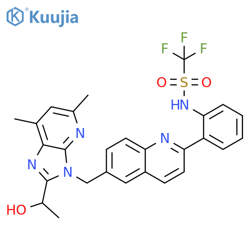 Methanesulfonamide,1,1,1-trifluoro-N-[2-[6-[[2-(1-hydroxyethyl)-5,7-dimethyl-3H-imidazo[4,5-b]pyridin-3-yl]methyl]-2-quinolinyl]phenyl]- structure