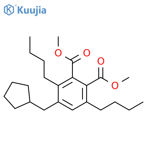 1,2-Benzenedicarboxylic acid, 3,6-dibutyl-4-(cyclopentylmethyl)-,dimethyl ester structure