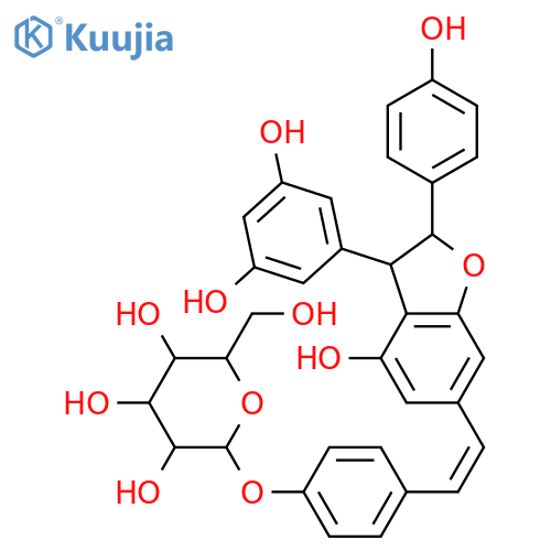 Gnetin C; 4'''-O-β-D-Glucopyranoside structure