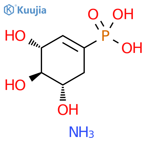 Phosphonic acid, [(3R,4R,5S)-3,4,5-trihydroxy-1-cyclohexen-1-yl]-,diammonium salt structure