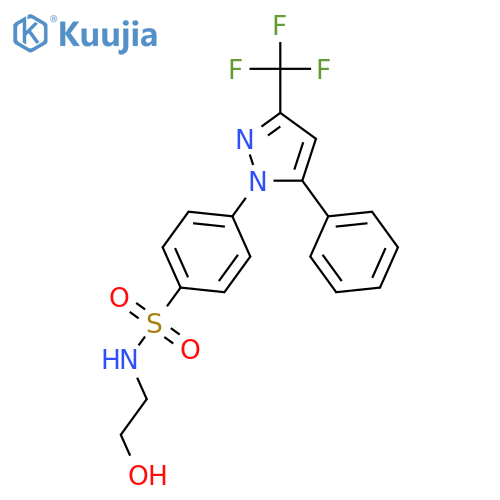 Benzenesulfonamide,N-(2-hydroxyethyl)-4-[5-phenyl-3-(trifluoromethyl)-1H-pyrazol-1-yl]- structure