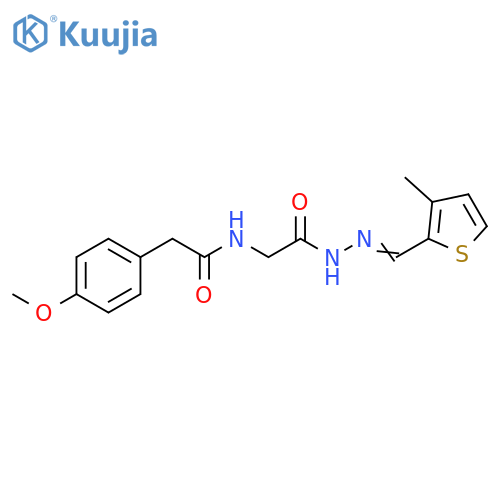 2-(4-methoxyphenyl)-N-({N'-(1E)-(3-methylthiophen-2-yl)methylidenehydrazinecarbonyl}methyl)acetamide structure