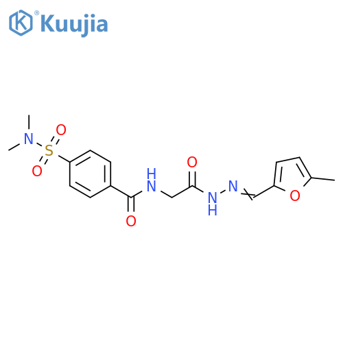4-(dimethylsulfamoyl)-N-({N'-(1E)-(5-methylfuran-2-yl)methylidenehydrazinecarbonyl}methyl)benzamide structure