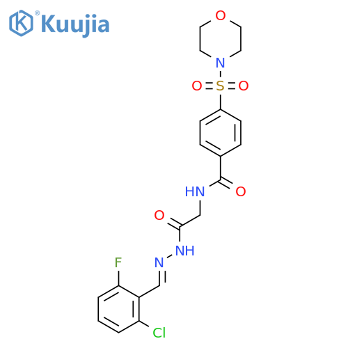 N-({N'-[(1E)-(2-chloro-6-fluorophenyl)methylidene]hydrazinecarbonyl}methyl)-4-(morpholine-4-sulfonyl)benzamide structure