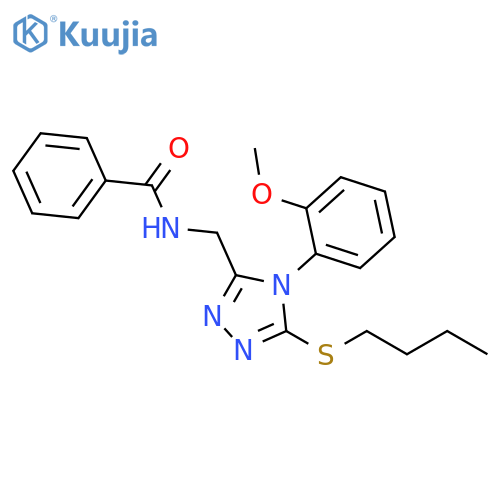 N-{5-(butylsulfanyl)-4-(2-methoxyphenyl)-4H-1,2,4-triazol-3-ylmethyl}benzamide structure