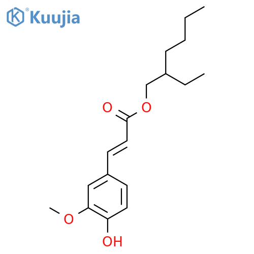 2-Propenoic acid, 3-(4-hydroxy-3-methoxyphenyl)-, 2-ethylhexyl ester, (2E)- structure