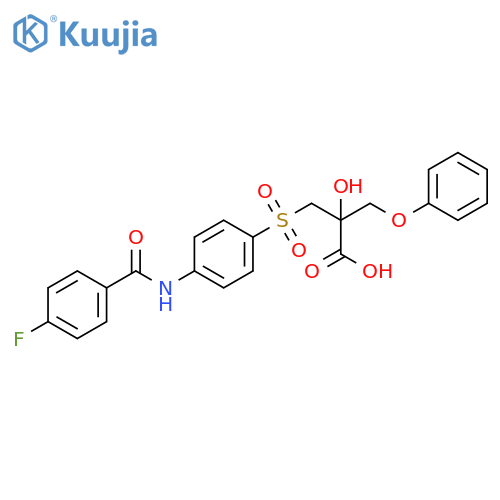 Propanoic acid,3-[[4-[(4-fluorobenzoyl)amino]phenyl]sulfonyl]-2-hydroxy-2-(phenoxymethyl)- structure