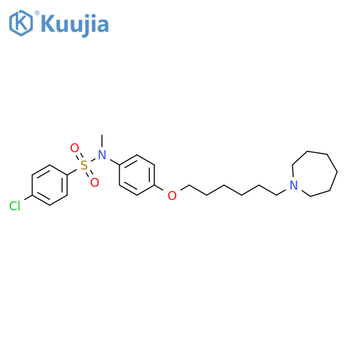 Benzenesulfonamide,4-chloro-N-[4-[[6-(hexahydro-1H-azepin-1-yl)hexyl]oxy]phenyl]-N-methyl- structure
