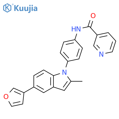 3-Pyridinecarboxamide,N-[4-[5-(3-furanyl)-2-methyl-1H-indol-1-yl]phenyl]- structure
