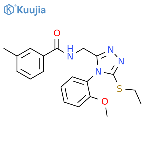 N-{5-(ethylsulfanyl)-4-(2-methoxyphenyl)-4H-1,2,4-triazol-3-ylmethyl}-3-methylbenzamide structure