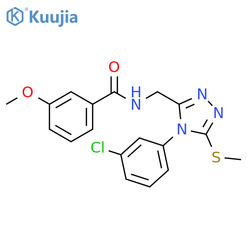 N-{4-(3-chlorophenyl)-5-(methylsulfanyl)-4H-1,2,4-triazol-3-ylmethyl}-3-methoxybenzamide structure