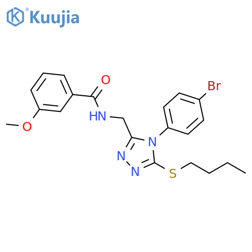 N-{[4-(4-bromophenyl)-5-(butylsulfanyl)-4H-1,2,4-triazol-3-yl]methyl}-3-methoxybenzamide structure