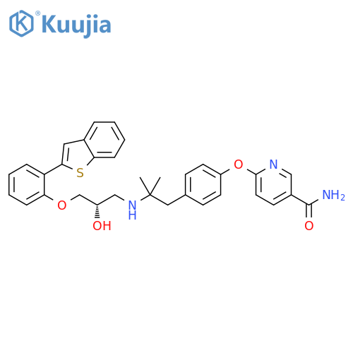 3-Pyridinecarboxamide,6-[4-[2-[[(2S)-3-(2-benzo[b]thien-2-ylphenoxy)-2-hydroxypropyl]amino]-2-methylpropyl]phenoxy]- structure