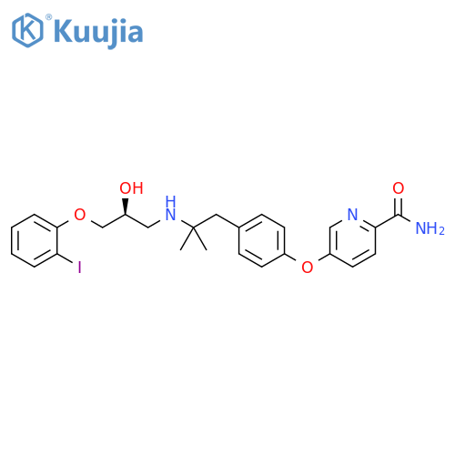 2-Pyridinecarboxamide,5-[4-[2-[[(2S)-2-hydroxy-3-(2-iodophenoxy)propyl]amino]-2-methylpropyl]phenoxy]- structure