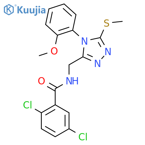 2,5-dichloro-N-{4-(2-methoxyphenyl)-5-(methylsulfanyl)-4H-1,2,4-triazol-3-ylmethyl}benzamide structure