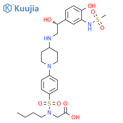 Glycine,N-butyl-N-[[4-[4-[[(2R)-2-hydroxy-2-[4-hydroxy-3-[(methylsulfonyl)amino]phenyl]ethyl]amino]-1-piperidinyl]phenyl]sulfonyl]- structure