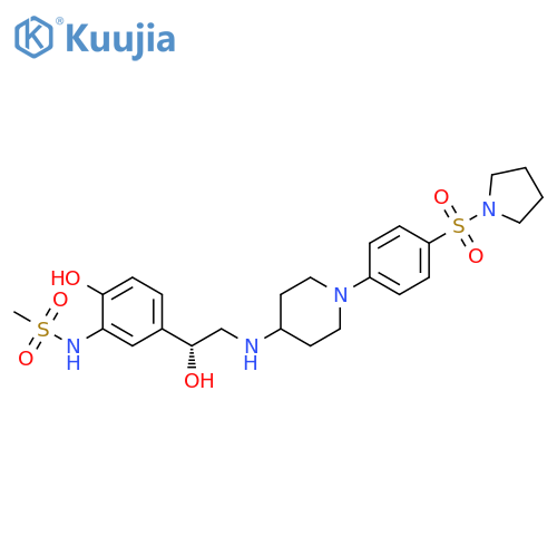 Methanesulfonamide,N-[2-hydroxy-5-[(1R)-1-hydroxy-2-[[1-[4-(1-pyrrolidinylsulfonyl)phenyl]-4-piperidinyl]amino]ethyl]phenyl]- structure