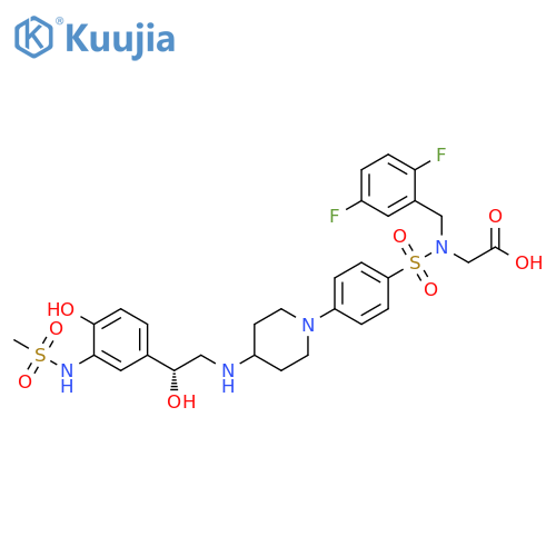 Glycine,N-[(2,5-difluorophenyl)methyl]-N-[[4-[4-[[(2R)-2-hydroxy-2-[4-hydroxy-3-[(methylsulfonyl)amino]phenyl]ethyl]amino]-1-piperidinyl]phenyl]sulfonyl]- structure