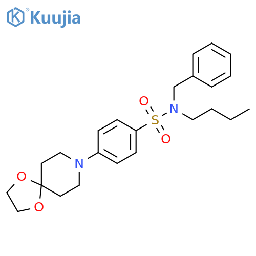 Benzenesulfonamide,N-butyl-4-(1,4-dioxa-8-azaspiro[4.5]dec-8-yl)-N-(phenylmethyl)- structure