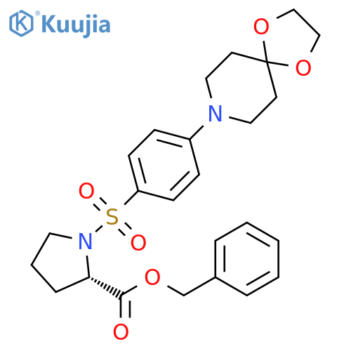 Proline, 1-[[4-(1,4-dioxa-8-azaspiro[4.5]dec-8-yl)phenyl]sulfonyl]-,phenylmethyl ester structure