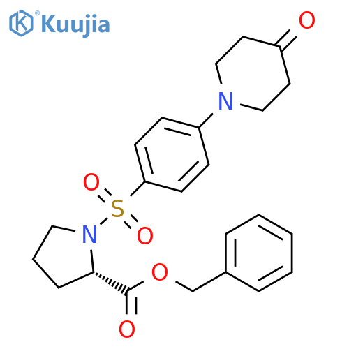 L-Proline, 1-[[4-(4-oxo-1-piperidinyl)phenyl]sulfonyl]-, phenylmethyl ester structure