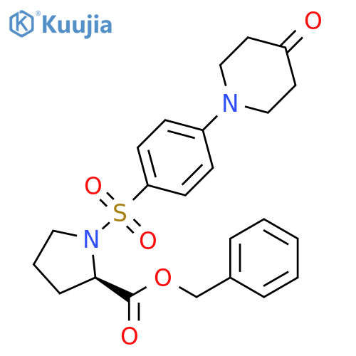 D-Proline, 1-[[4-(4-oxo-1-piperidinyl)phenyl]sulfonyl]-, phenylmethyl ester structure