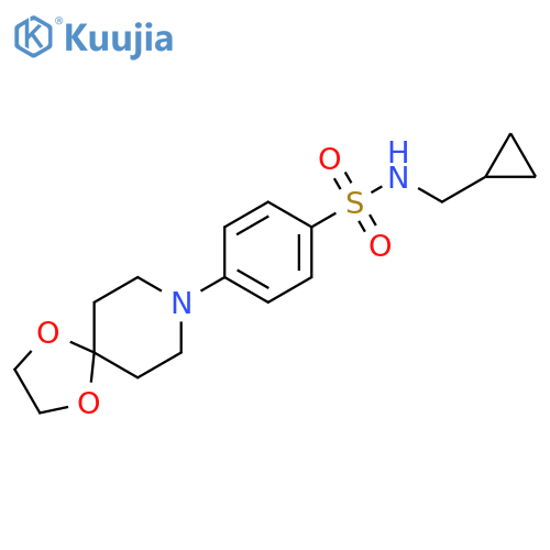 Benzenesulfonamide,N-(cyclopropylmethyl)-4-(1,4-dioxa-8-azaspiro[4.5]dec-8-yl)- structure