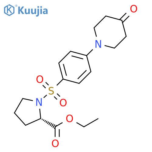 L-Proline, 1-[[4-(4-oxo-1-piperidinyl)phenyl]sulfonyl]-, ethyl ester structure