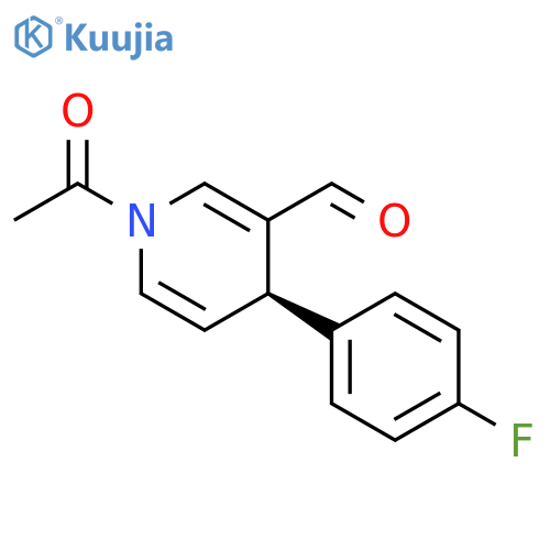 3-Pyridinecarboxaldehyde, 1-acetyl-4-(4-fluorophenyl)-1,4-dihydro-,(4R)- structure