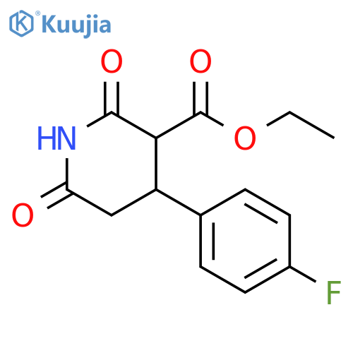 3-Piperidinecarboxylic acid, 4-(4-fluorophenyl)-2,6-dioxo-, ethyl ester structure