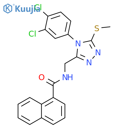 N-{4-(3,4-dichlorophenyl)-5-(methylsulfanyl)-4H-1,2,4-triazol-3-ylmethyl}naphthalene-1-carboxamide structure