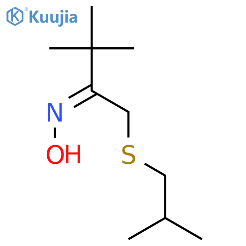 2-Butanone, 3,3-dimethyl-1-[(2-methylpropyl)thio]-, oxime structure
