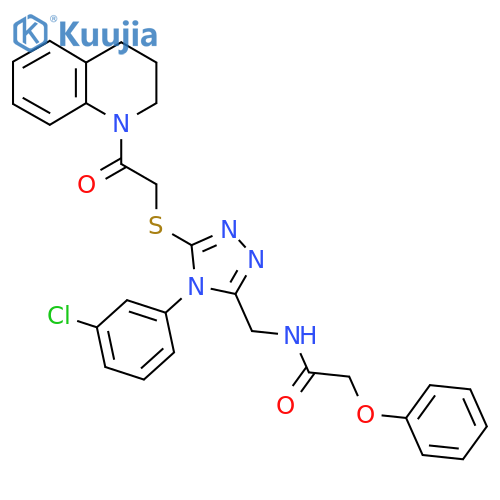 N-{[4-(3-chlorophenyl)-5-{[2-oxo-2-(1,2,3,4-tetrahydroquinolin-1-yl)ethyl]sulfanyl}-4H-1,2,4-triazol-3-yl]methyl}-2-phenoxyacetamide structure