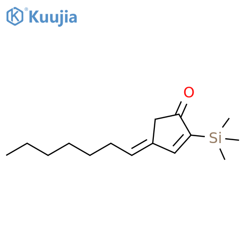 2-Cyclopenten-1-one, 4-heptylidene-2-(trimethylsilyl)-, (4E)- structure