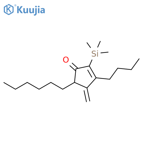 2-Cyclopenten-1-one, 3-butyl-5-hexyl-4-methylene-2-(trimethylsilyl)- structure