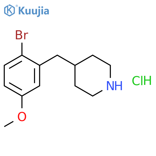 Piperidine, 4-[(2-bromo-5-methoxyphenyl)methyl]-, hydrochloride structure