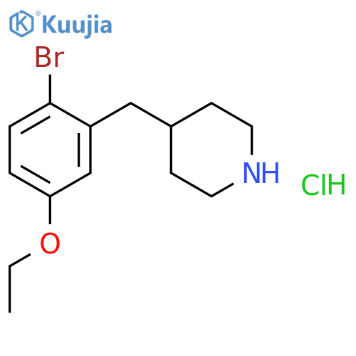 Piperidine, 4-[(2-bromo-5-ethoxyphenyl)methyl]-, hydrochloride structure