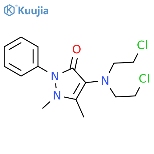 4-[Bis(2-chloroethyl)amino]-1,2-dihydro-1,5-dimethyl-2-phenyl-3H-pyrazol-3-one structure