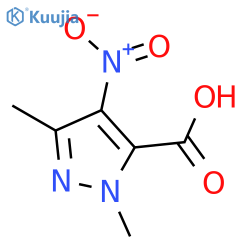 1,3-dimethyl-4-nitro-1H-pyrazole-5-carboxylic acid structure